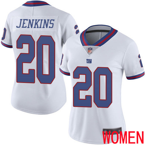 Women New York Giants #20 Janoris Jenkins Limited White Rush Vapor Untouchable Football NFL Jersey